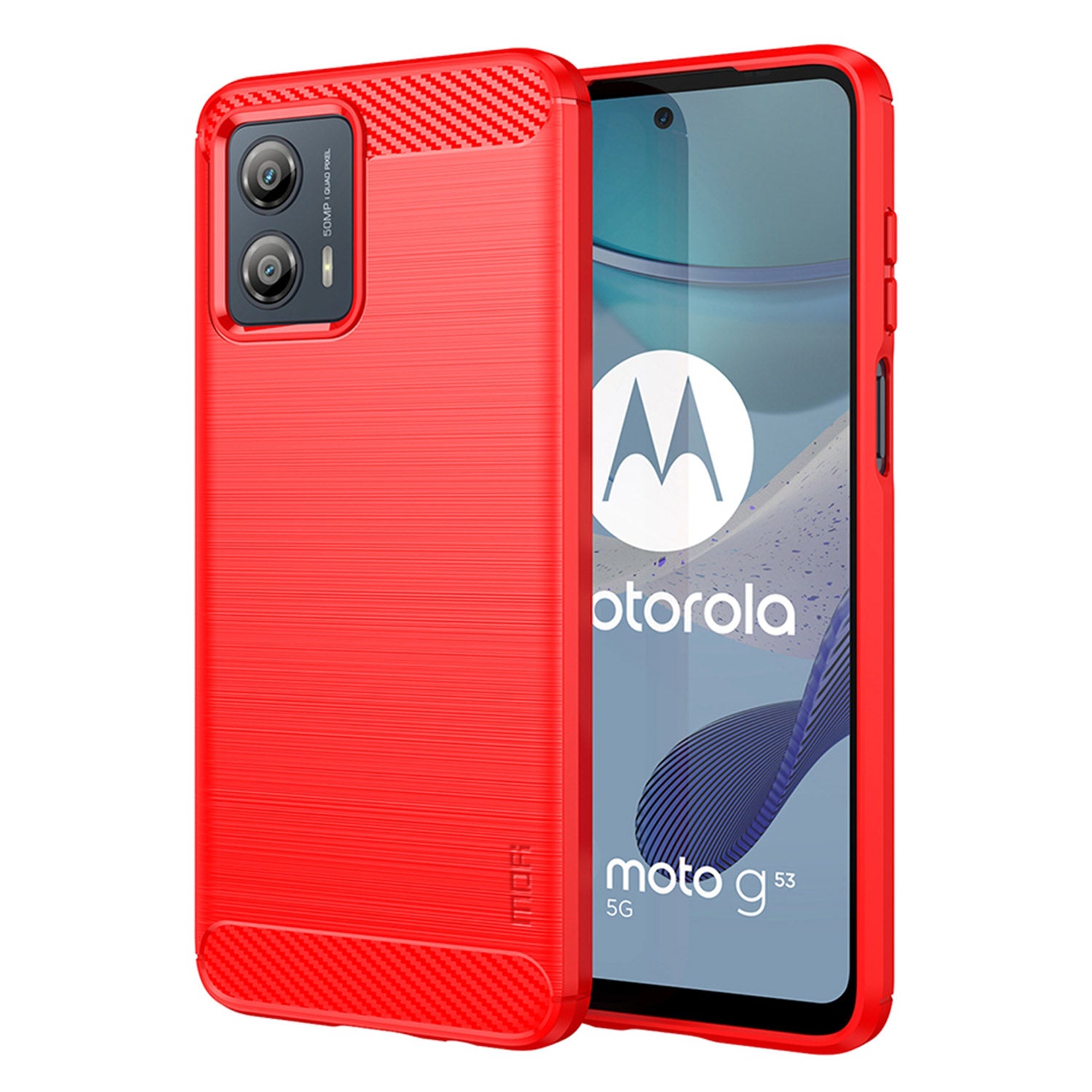 MOFI JK TPU Series-1 for Motorola Moto G53 5G Carbon Fiber Cell Phone Case Brushed TPU Back Cover MOFI JK TPU Series-1 for Motorola Moto G53 5G Carbon Fiber Cell Phone Case Brushed TPU Back Cover